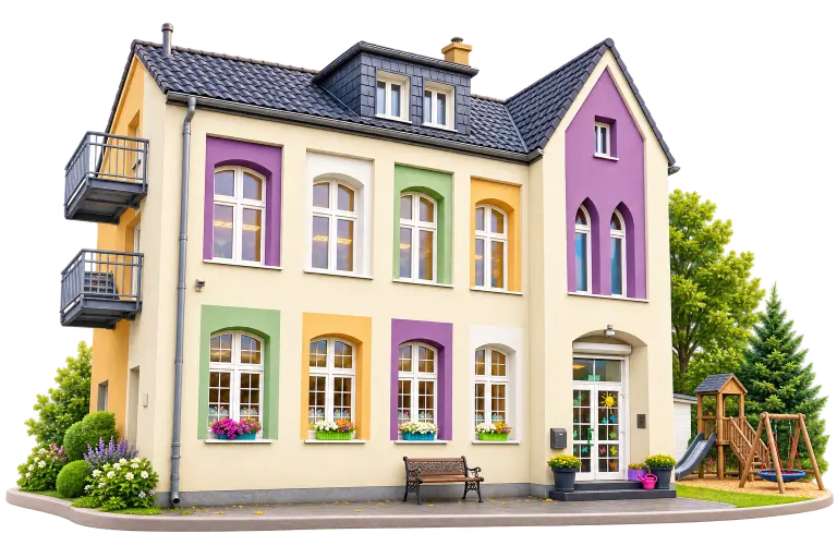 Verspieltes Modell der Kita Kinderland in Dortmund-Wickede